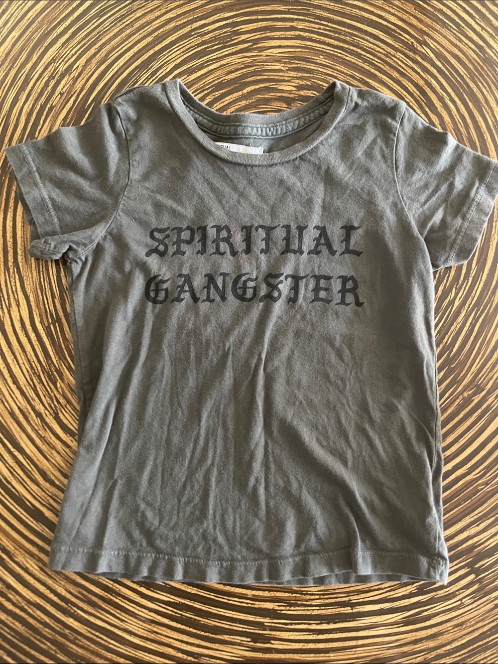 Spiritual Gangster Kids' Grey Graphic Tee- Flaws noted in images